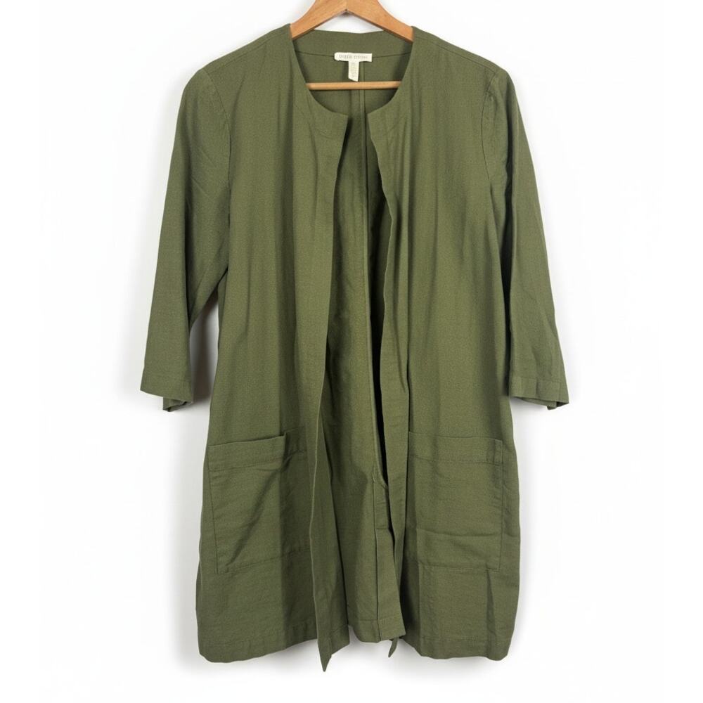 Eileen Fisher Womens S Sustainable Office Old Money Minimalist Open Front Jacket